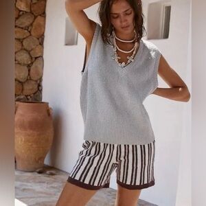 Free People Beach Penny Knit Sweater Shorts